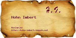 Hohn Imbert névjegykártya